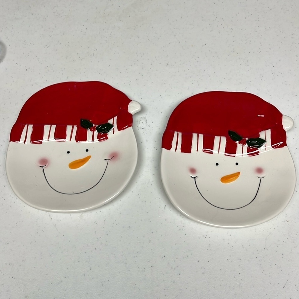 Snowman Ceramic Dishes Merry & Bright
